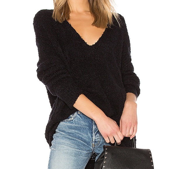 Free People Sweaters - Free People Chunky Lofty Black V-Neck Sweater